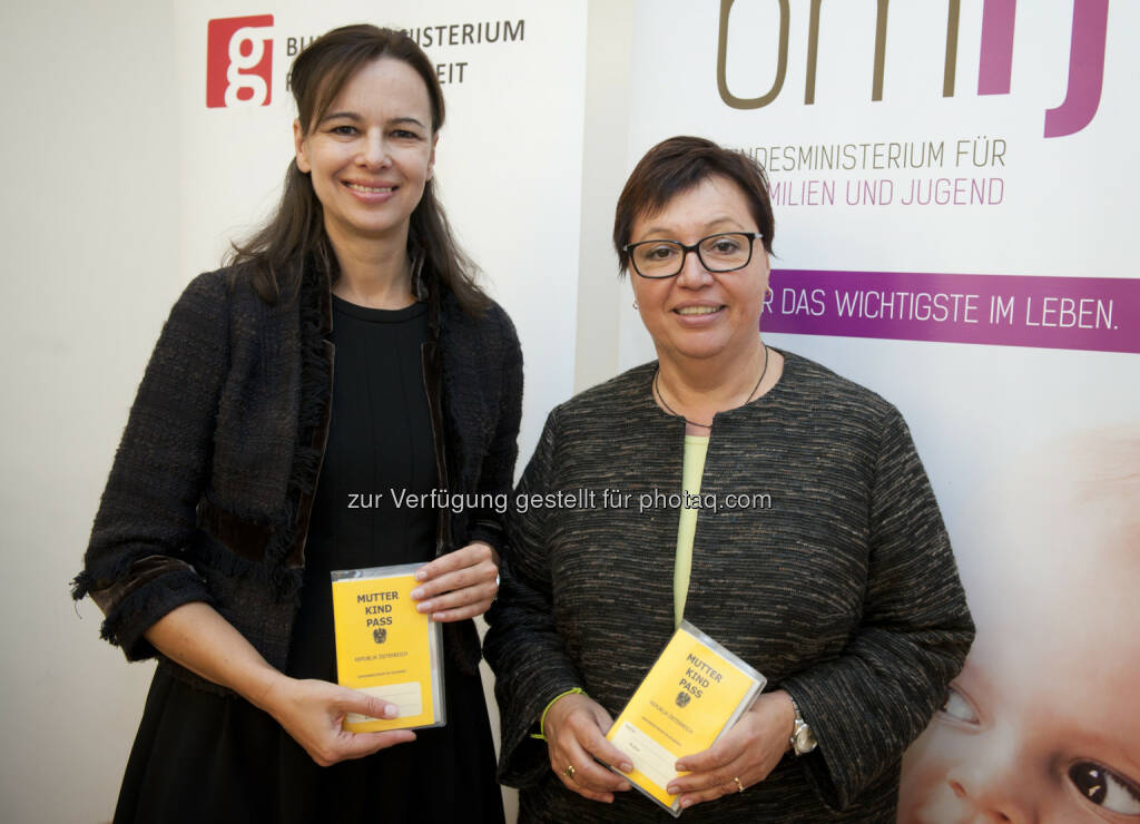 Familienministerin Sophie Karmasin Gesundheitsministerin Sabine Oberhauser: Auftakt zur Weiterentwicklung des Mutter-Kind-Passes (30.10.2014) 