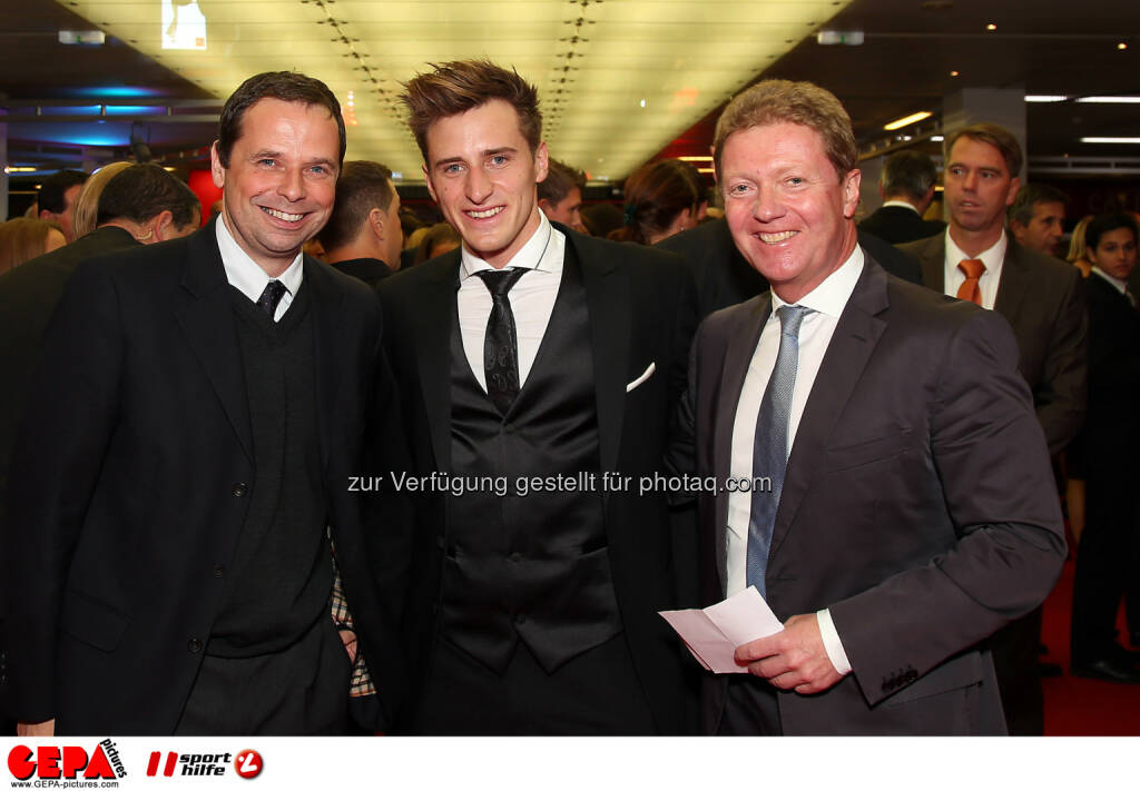 Philipp Bodzenta, Matthias Mayer and Carl Gabriel, Lotterien Gala Nacht des Sports, Photo: Gepa pictures/ Hans Oberlaender, ©  Gepa pictures/ Michael Riedler (31.10.2014) 