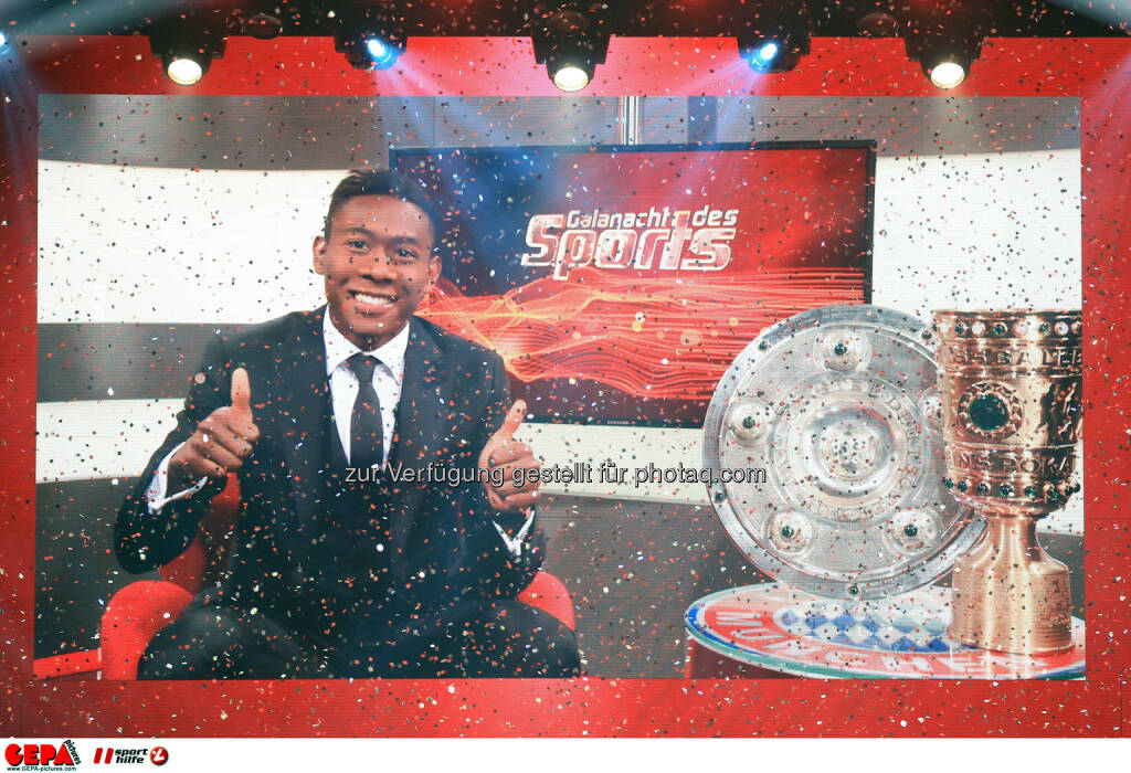 David Alaba (FC Bayern Muenchen) video wall. Photo: GEPA pictures/ Christian Walgram, ©  Gepa pictures/ Michael Riedler (31.10.2014) 