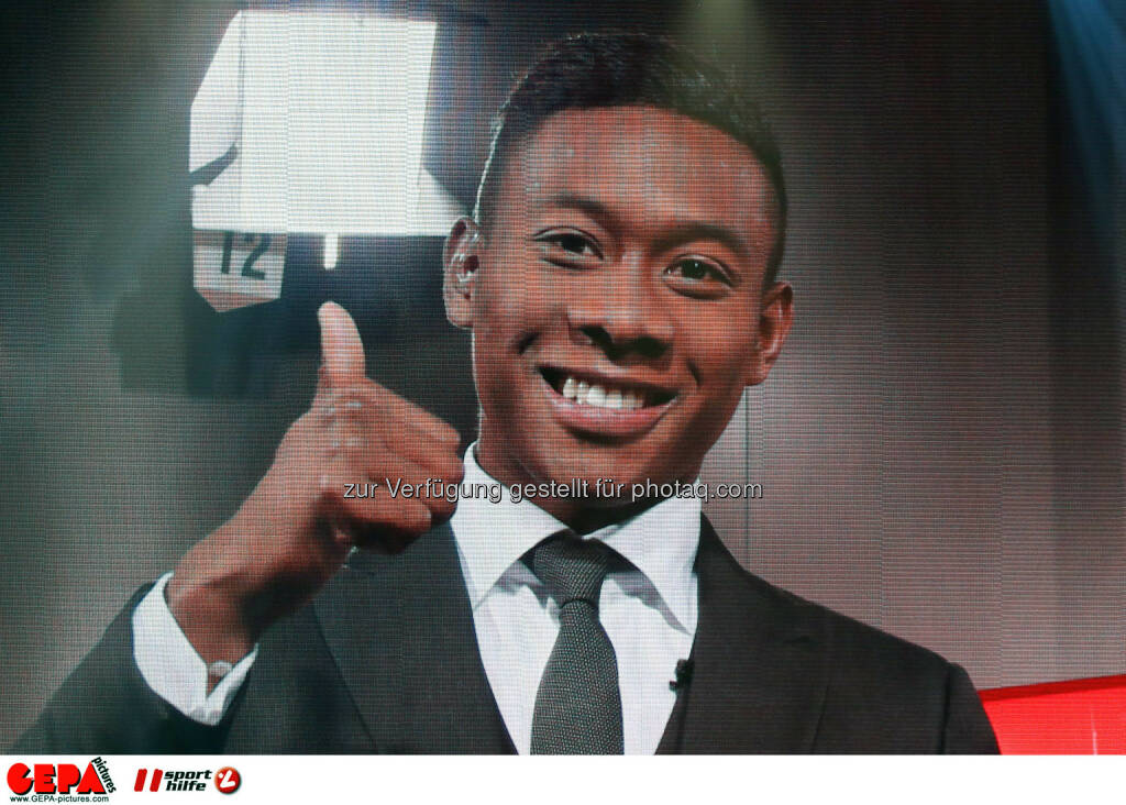 David Alaba (FC Bayern Muenchen) video wall. Photo: GEPA pictures/ Christian Walgram, ©  Gepa pictures/ Michael Riedler (31.10.2014) 