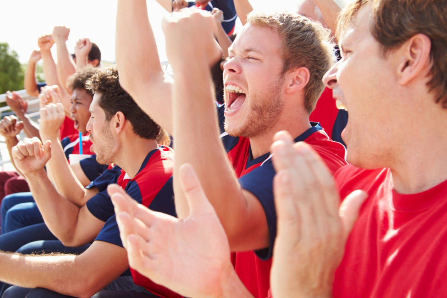 Männer, Jubel, yes, Applaus, Zuschauer, http://www.shutterstock.com/de/pic-190429997/stock-photo-spectators-in-team-colors-watching-sports-event.html