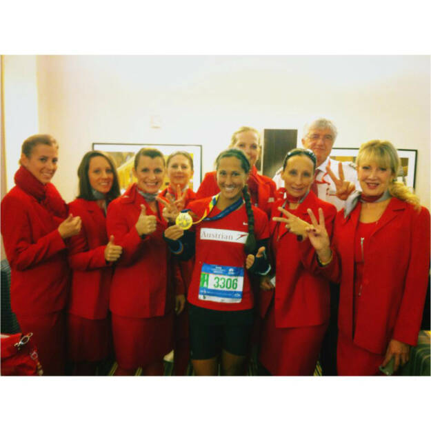 Nach dem Marathon noch meine Kollegen/innen im Hotel getroffen...Danke an Austrian für die freundliche Unterstützung!!! https://www.facebook.com/kalbacher.monika, Austrian
, © Diverse  (03.11.2014)