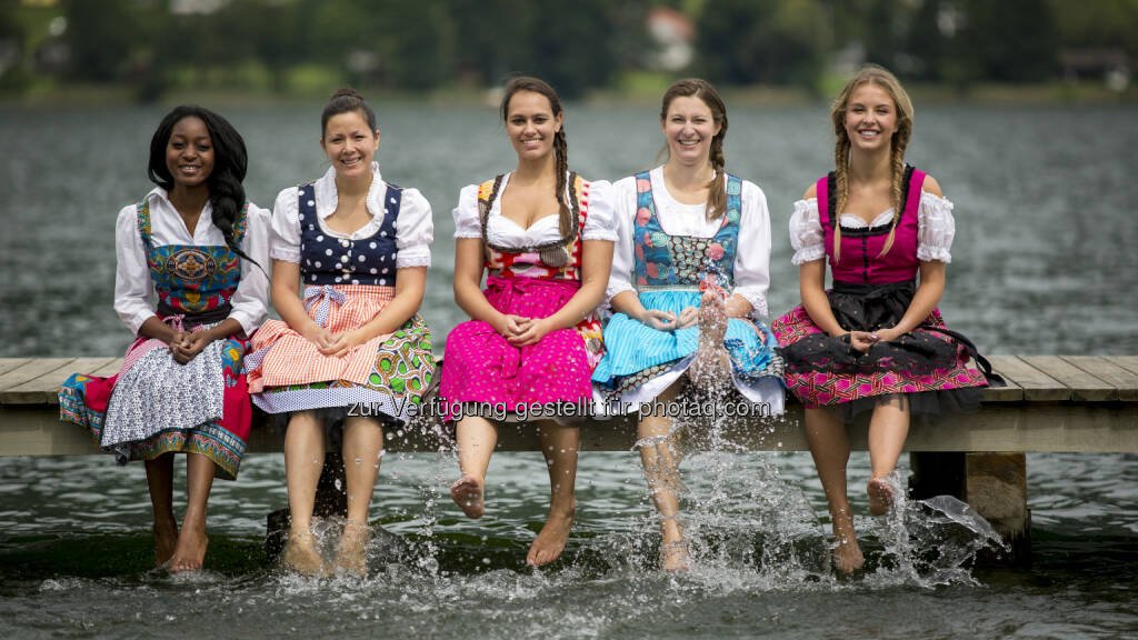 Jennifer Kamucote, Marion Kaltenbacher, Kristina Zivny, Cornelia Kenda, Sophie Marie Spitzer: Das Afrikadirndl - Ein Kleid, das zwei Kontinente verbindet. Das junge Modelabel verarbeitet bunte Stoffe aus Tansania in einem Villacher Atelier zu farbenfrohen Dirndlkleidern, © Aussender (04.11.2014) 