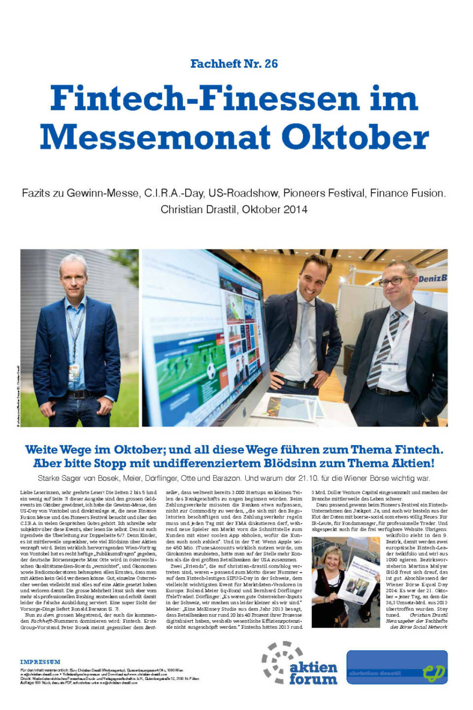 Fachheft 26 - Fintech-Finessen im Messemonat Oktober