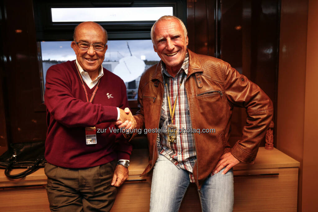 Carmelo Ezpeleta, Dietrich Mateschitz: Red Bull GmbH: Die MotoGP kommt zurück nach Österreich nach Spielberg auf den Red Bull Ring, © Aussendung (08.11.2014) 