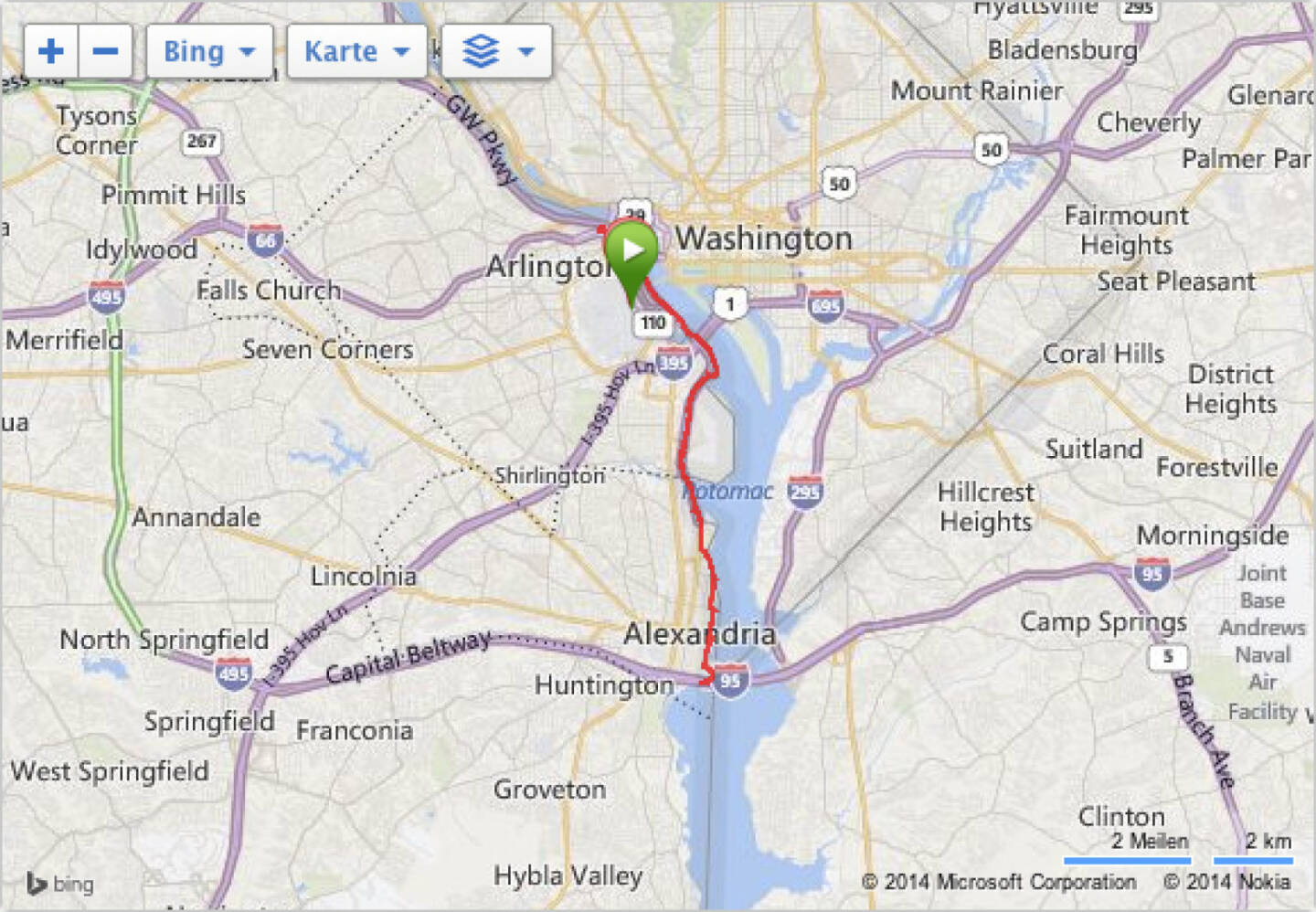 : 30 km Lauf von D.C. nach Arlington / USA