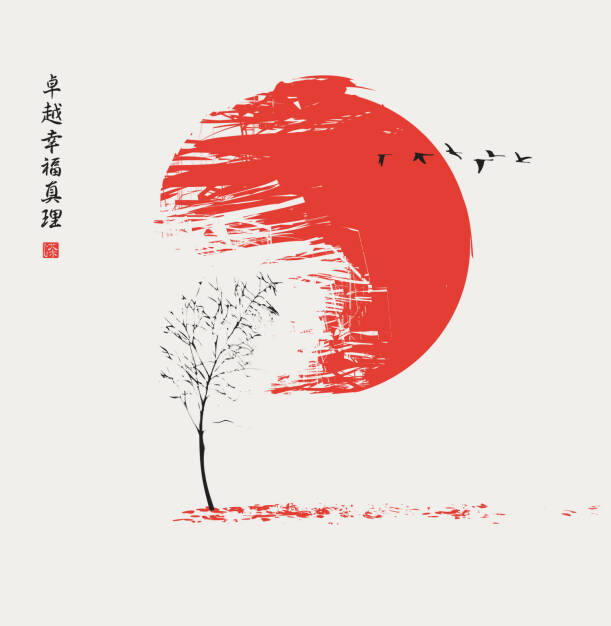 Japan, Perfection, Happiness, Truth - http://www.shutterstock.com/de/pic-176484302/stock-vector-autumn-landscape-with-tree-at-sunset-and-a-flock-of-birds-the-chinese-characters-perfection.html (Bild: shutterstock.com), © (www.shutterstock.com) (17.11.2014) 