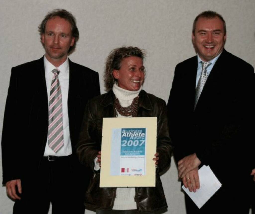 Christian Drastil, Nicola Werdenigg-Spiess, Martin Bredl beim Telekom Sonderpreis (17.11.2014) 