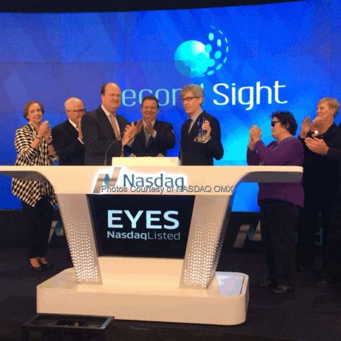 Second Sight rings the Nasdaq Closing Bell  #bioniceye $EYES  Source: http://facebook.com/NASDAQ