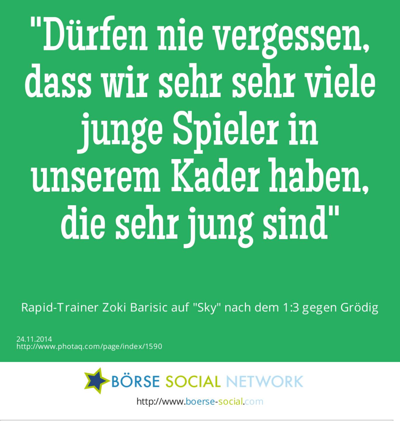 Dürfen nie vergessen, dass wir sehr sehr viele junge Spieler in unserem Kader haben, die sehr jung sind - Rapid-Trainer Zoki Barisic auf Sky nach dem 1:3 gegen Grödig