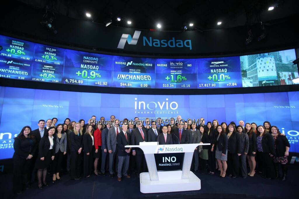 Inovio Pharmaceuticals, Inc. rings the #Nasdaq Opening Bell! $INO #OpeningBell  Source: http://facebook.com/NASDAQ (25.11.2014) 
