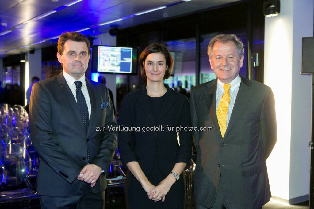 Dietmar Reindl (COO Immofinanz), Birgit Noggler (CFO Immofinanz), Eduard Zehetner (CEO Immofinanz),  http://privatanleger.immofinanz.com/, © Martina Draper für Immofinanz (27.11.2014) 