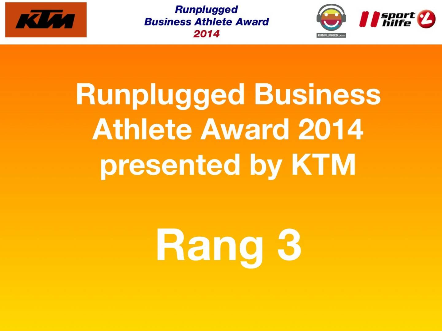 Runplugged Business Athlete Award 2014 presented by KTM Rang 3