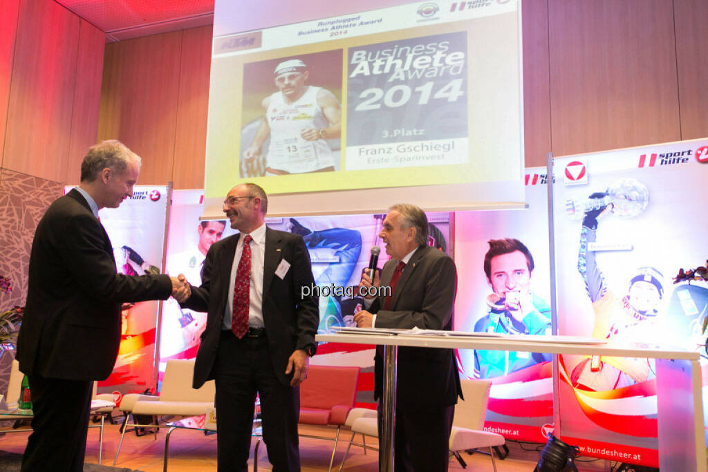 Christian Drastil, Franz Gschiegl (Erste Sparinvest), Hans Huber, © photaq/Martina Draper (02.12.2014) 