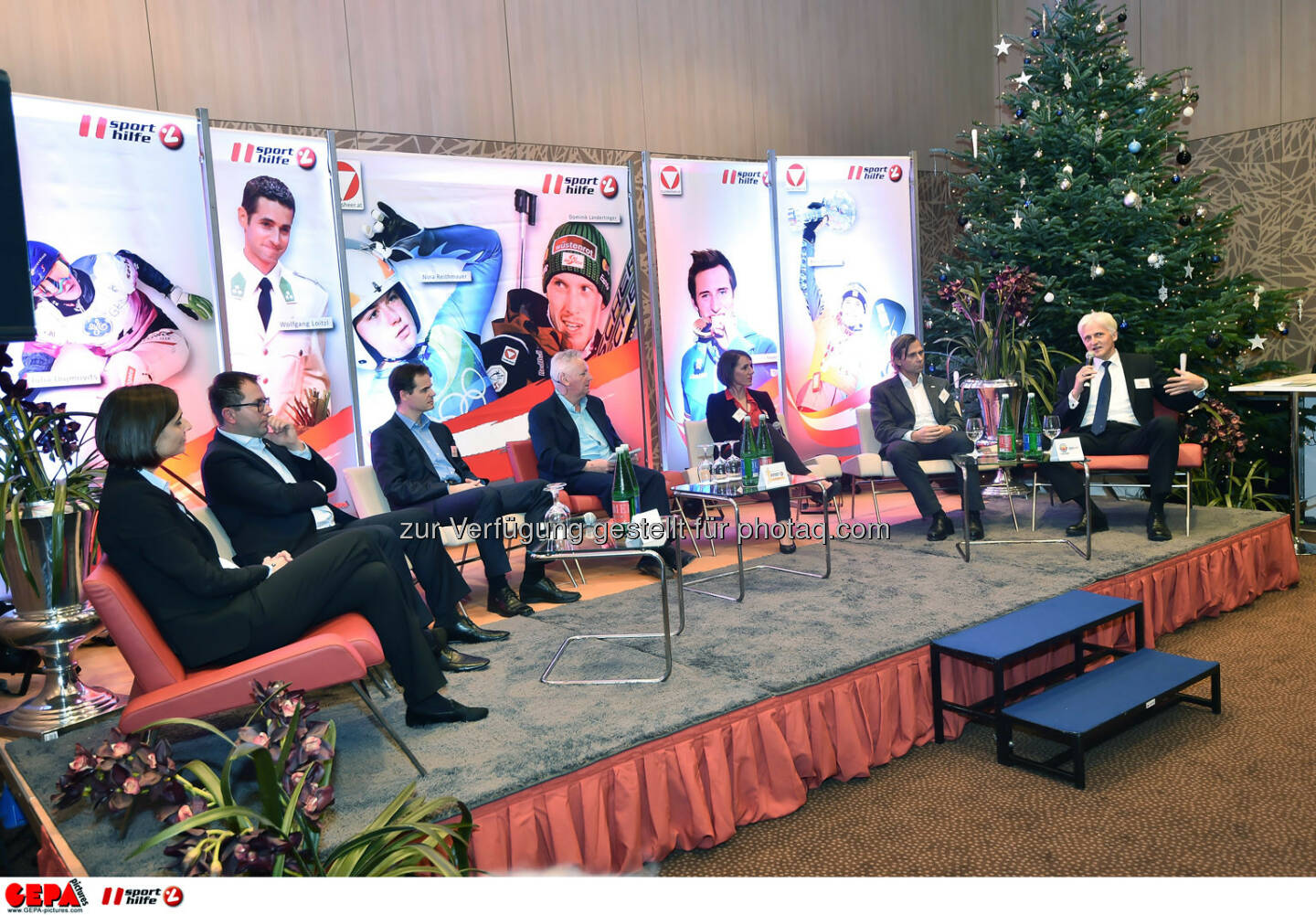 Podium mit Renate Imobersdorf, Wolfgang Mayer, Christian Moser, Sigi Heinrich, Nicole Trimmel, Christoph Schmoelzer und Zsolt Kovacs. (Photo: GEPA pictures/ Martin Hoermandinger)