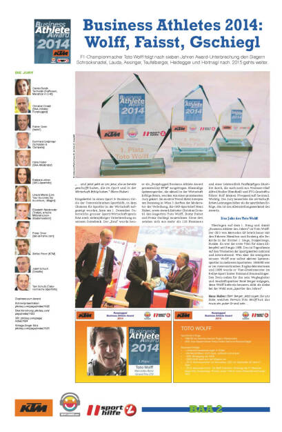 Business Athletes 2014: Wolff, Faisst, Gschiegl (05.12.2014) 