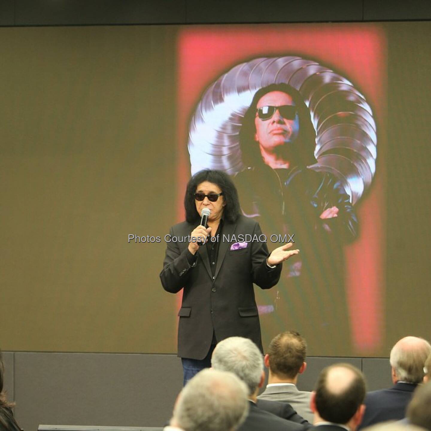 We had #GeneSimmons here at @Nasdaq today! #kiss #Bandkiss #rockandroll  Source: http://facebook.com/NASDAQ