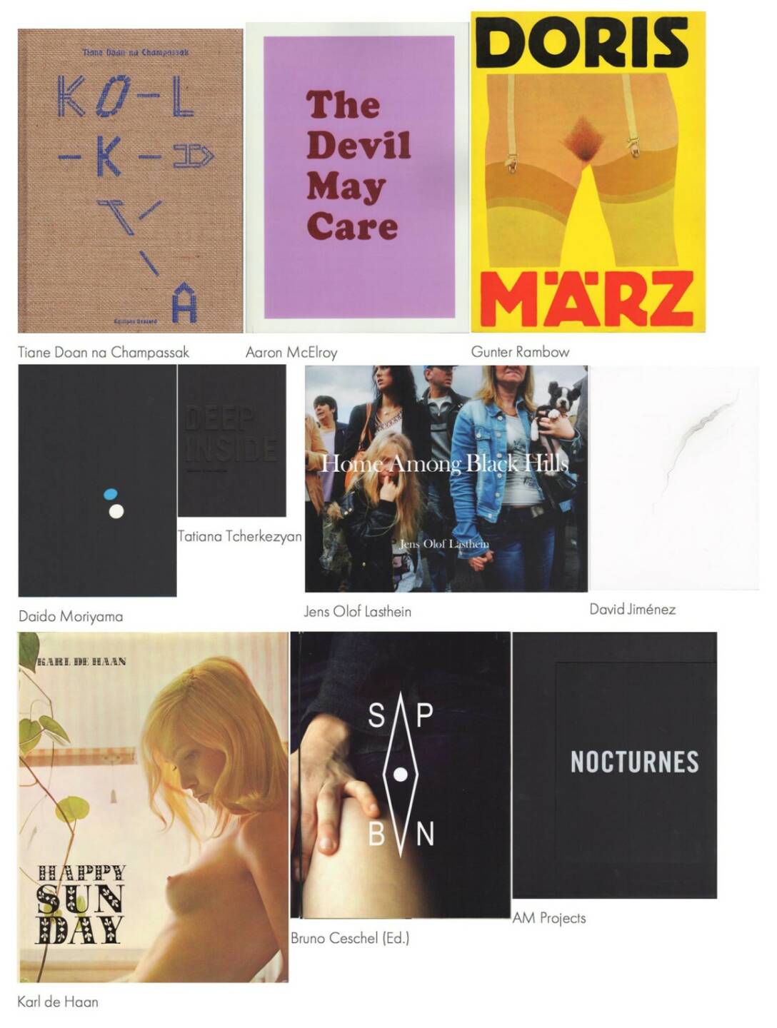 Champassak, McElroy, Moriyama, Tcherkezyan, de Haan, Lasthein, Jiménez, Ceschel, AM Projects, Rambow - http://josefchladek.com/list/best_of_2014_top_accesses_31_-_40