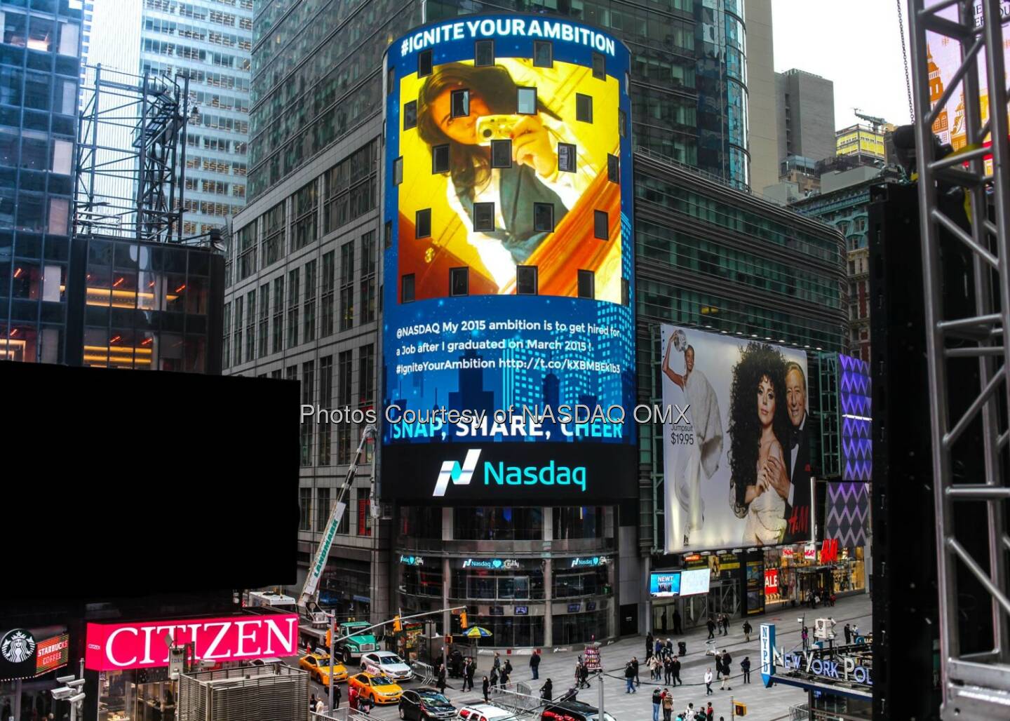 Cyril your 2015 ambition lit up the @Nasdaq Tower! #IgniteYourAmbition @oh_laaadyKi  Source: http://facebook.com/NASDAQ