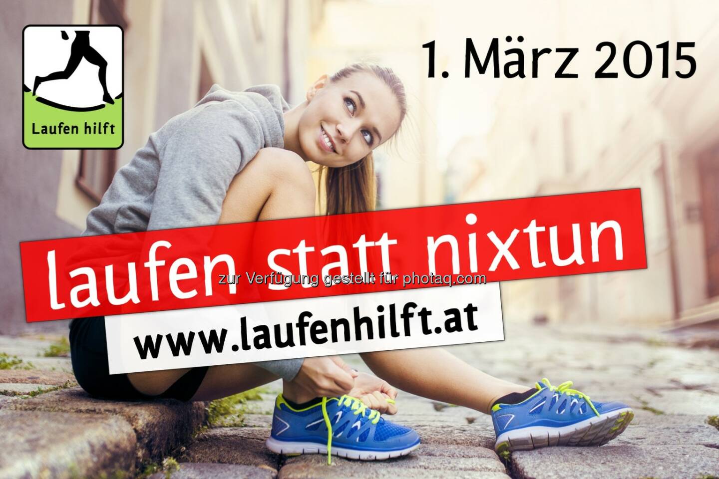 Verein Laufen hilft: Im Neuen Jahr sich selbst und anderen etwas Gutes tun! Starten wir gemeinsam die Laufsaison, wenn es wieder heißt: Laufen hilft - Du auch?
5 km, 10 km, Halbmarathon, Nordic Walking und Kinderstrecken. Infos und Anmeldung unter: http://www.laufenhilft.at, http://www.kidsrun.at