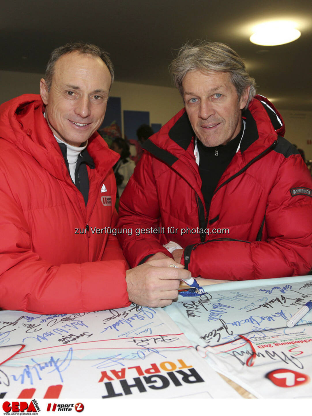 Anton Schutti (Sporthilfe) und Bernhard Russi. Foto: GEPA ...