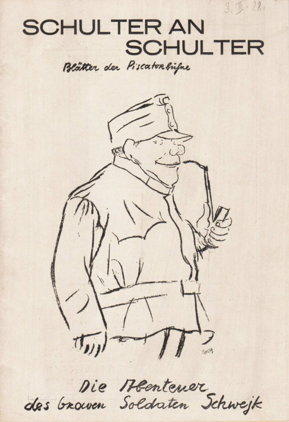 Blätter der Piscatorbühne - Schulter an Schulter, Bepa-Verlag 1928, Cover - http://josefchladek.com/book/blatter_der_piscatorbuhne_-_schulter_an_schulter