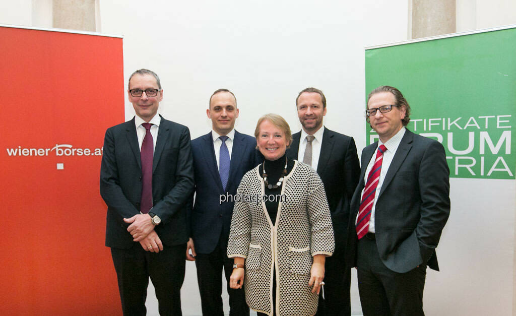 Wilhelm Celeda (ZFA-Aufsichtsrat, RCB), Thomas Wulf (EUSIPA), Heike Arbter (ZFA-Vorstand, RCB), Frank Weingarts (ZFA-Vorstand, UniCredit) , Markus Kaller (ZFA-Vorstand, Erste Group), © photaq/Martina Draper (17.01.2015) 