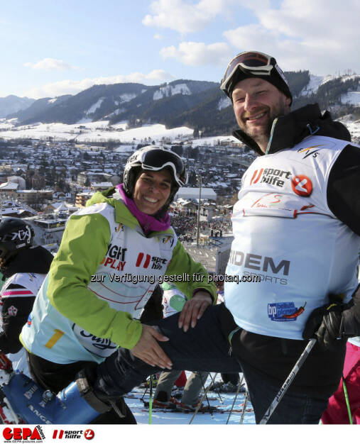 Michaela Dorfmeister und Kjetil Andre Aamodt. Foto: GEPA pictures/ Hans Simonlehner, © GEPA/Sporthilfe (10.02.2013) 