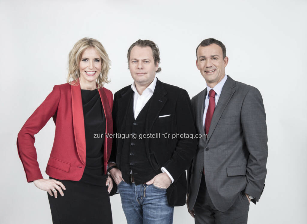 ATV-Geschäftsführer Martin Gastinger (mitte) holt sich Michael Weihs (rechts) als CFO ins Team. Ina Bauer (links) wird Director of Sales, Marketing & New Media., © Aussender (23.01.2015) 