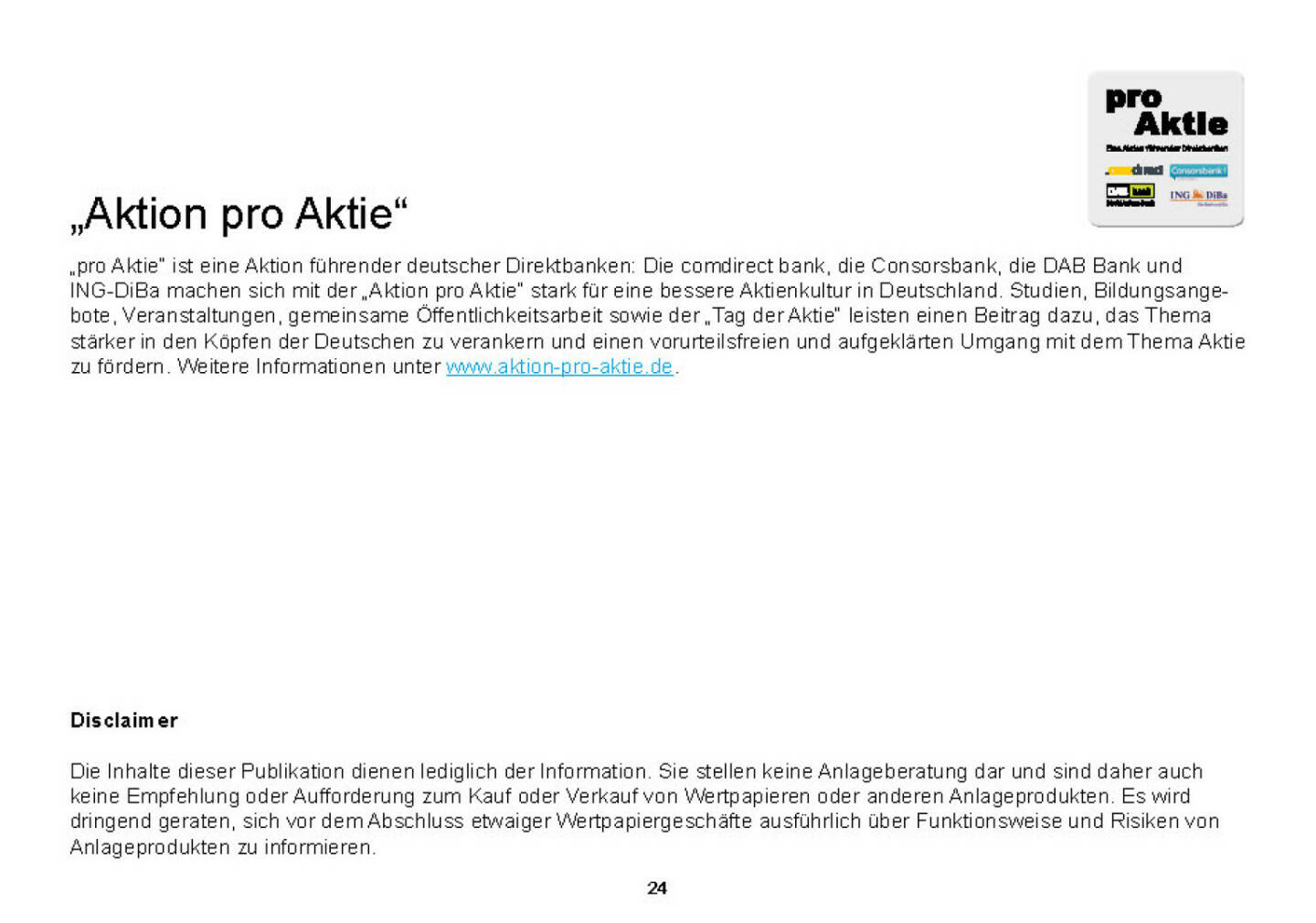 Aktion pro Aktie