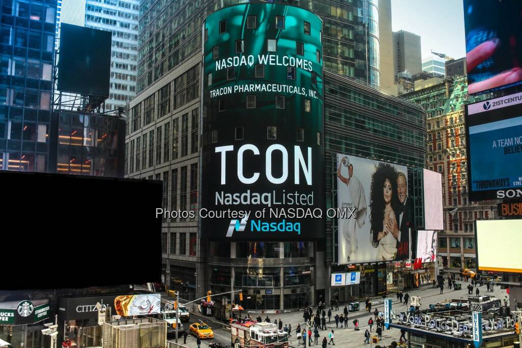 Nasdaq proudly welcomes Tracon Pharmaceuticals, Inc to the #Nasdaq Stock Market! $TCON #IgniteYourAmbition  Source: http://facebook.com/NASDAQ (02.02.2015) 