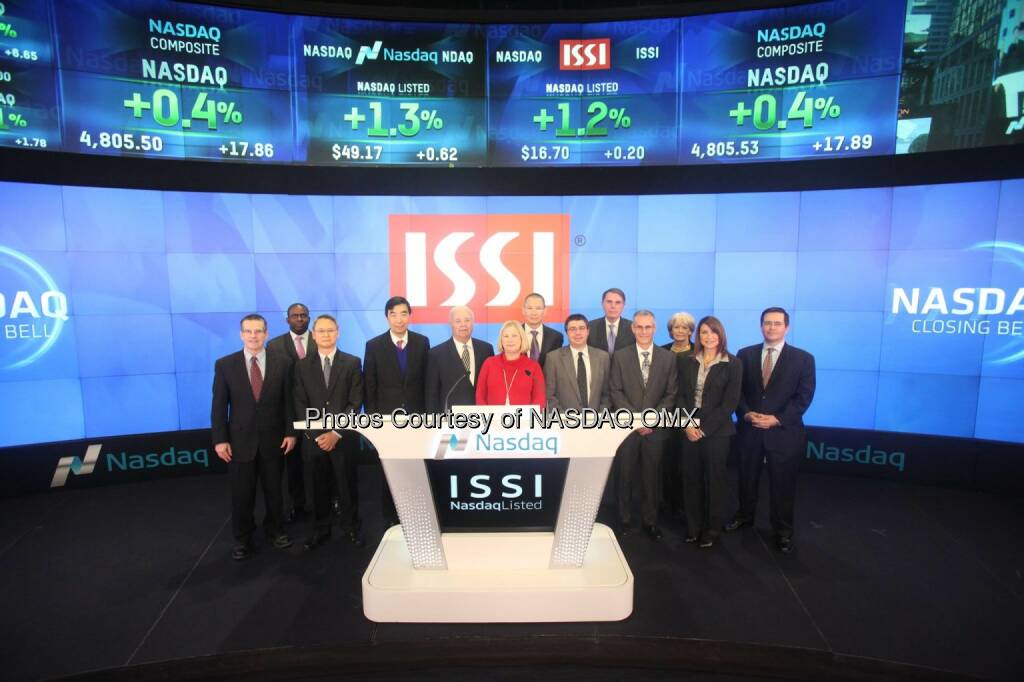 Integrated Silicon Solution, Inc. $ISSI rings the Nasdaq Closing Bell!  Source: http://facebook.com/NASDAQ (12.02.2015) 