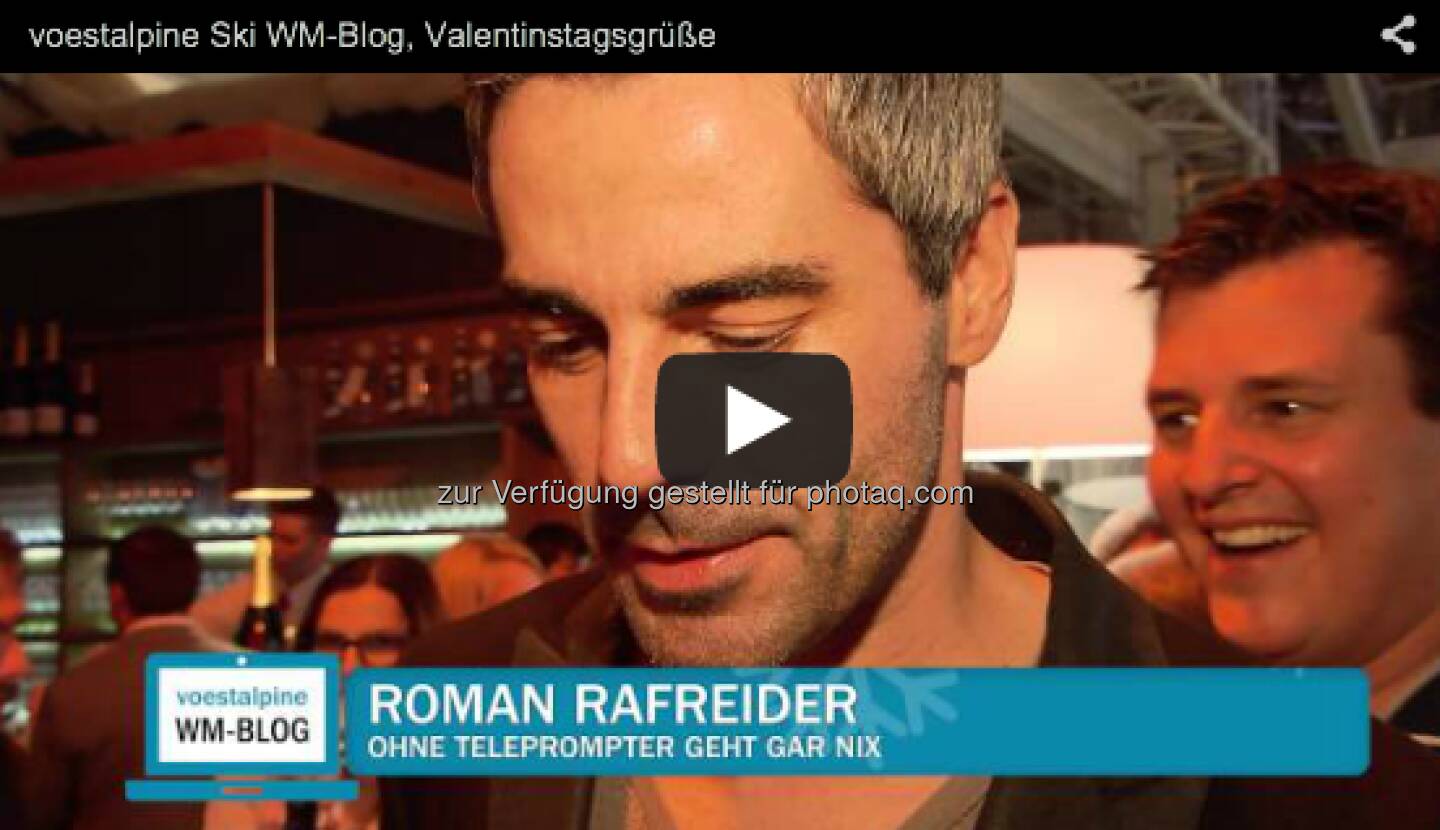 Roman Rafreider mit Valentinstags-Grüssen http://voestalpine-wm-blog.at/2013/02/14/liebesgefluster-in-schlaming/#.URz8B47aK_Q