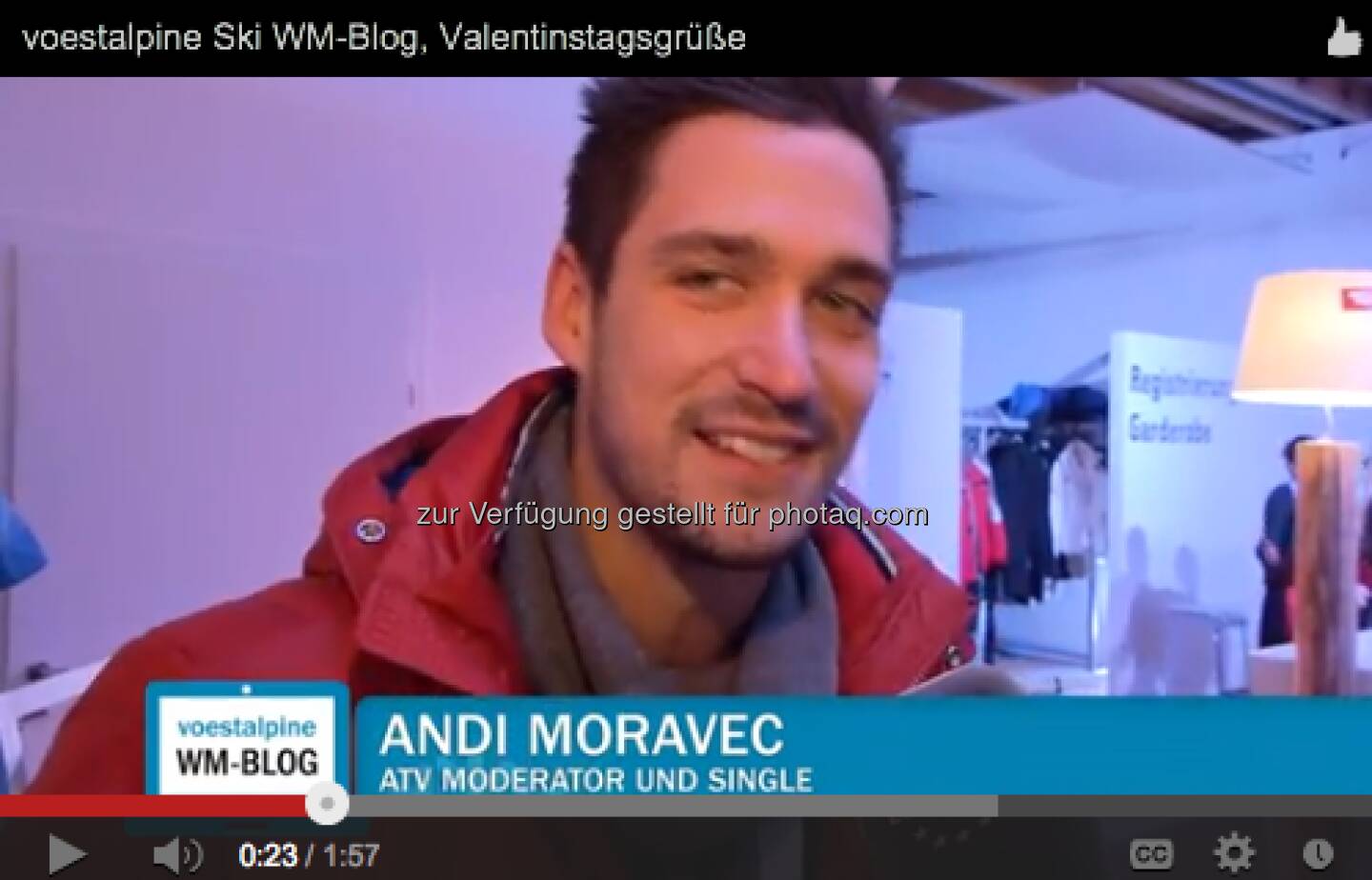 Andi Moravec (ATV) mit Valentinstags-Grüssen http://voestalpine-wm-blog.at/2013/02/14/liebesgefluster-in-schlaming/#.URz8B47aK_Q