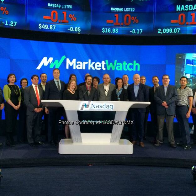 MarketWatch rang the Nasdaq Closing Bell! $NWSA  Source: http://facebook.com/NASDAQ (19.02.2015) 