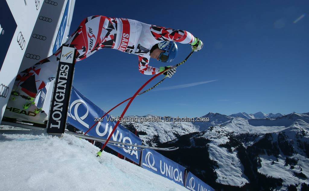 In Vail hat's für Matthias ganz knapp nicht für eine Medaille gereicht. Darum wünschen wir ihm heute bei der Abfahrt um 11:30 Uhr in Saalbach, dass er ein paar Hundertstel schneller ist als die Konkurrenz.  Source: http://facebook.com/uniqa.at, © Aussendung (21.02.2015) 