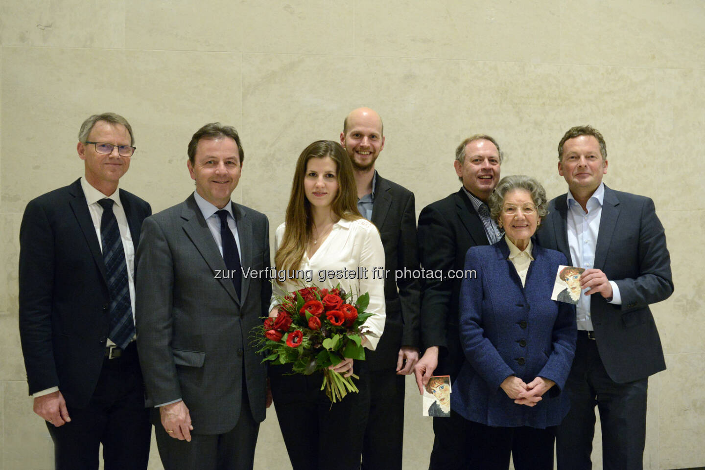 Franz Smola (Museologischer Direktor interim. des Leopold Museum), Nikolaus Berlakovich; Birgit Summerauer (Ausstellungskuratorin Leopold Museum); Stephan Pumberger (Ausstellungskurator Egon Schiele-Dokumentationszentrum Leopold Museum); RA Andreas Nödl (Vorstand, Leopold Museum-Privatstiftung); Elisabeth Leopold (Vorstand Leopold Museum-Privatstiftung); Peter Weinhäupl (Managing Director Leopold Museum): Leopold Museum im MQ: Schieles Muse: Leopold Museum eröffnet Wally-Ausstellung