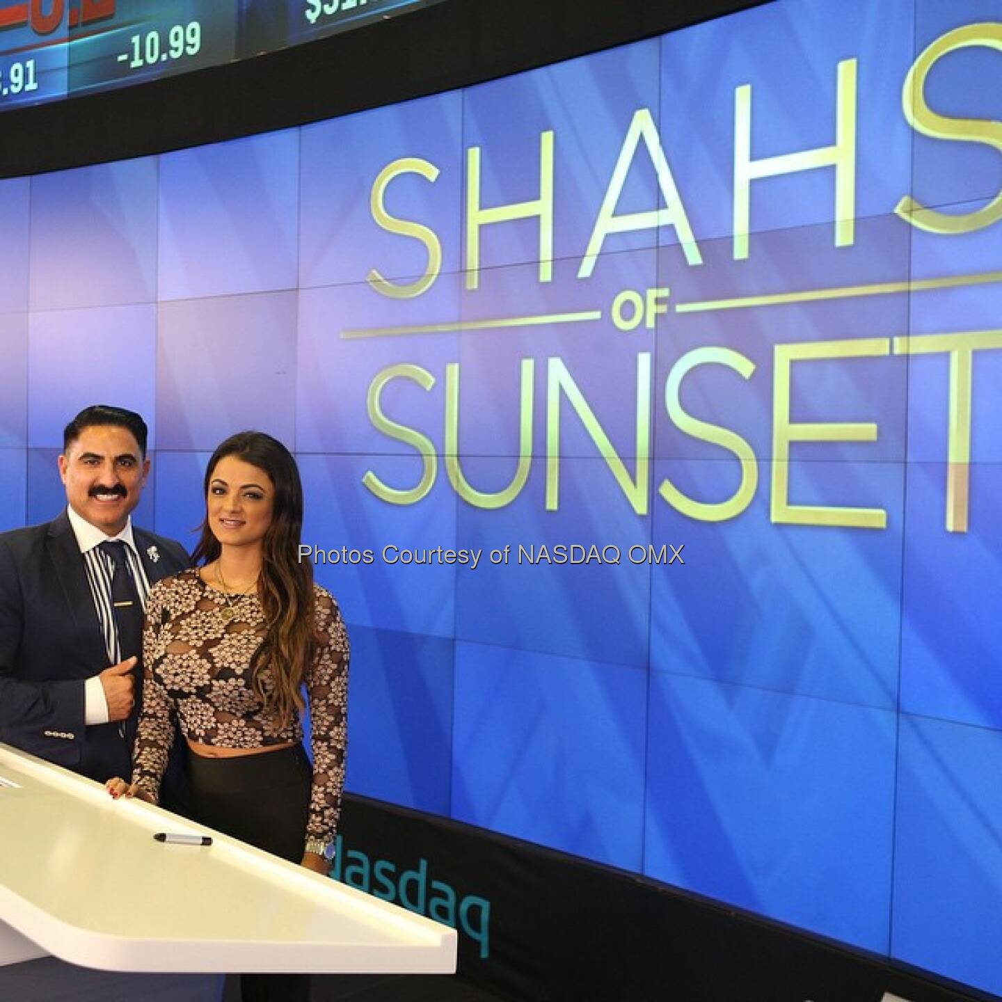 Getting ready for The #Shahs of Sunset to ring the @Nasdaq Closing Bell! @RezaFarahan @GolnesaGG @bravotv  Source: http://facebook.com/NASDAQ