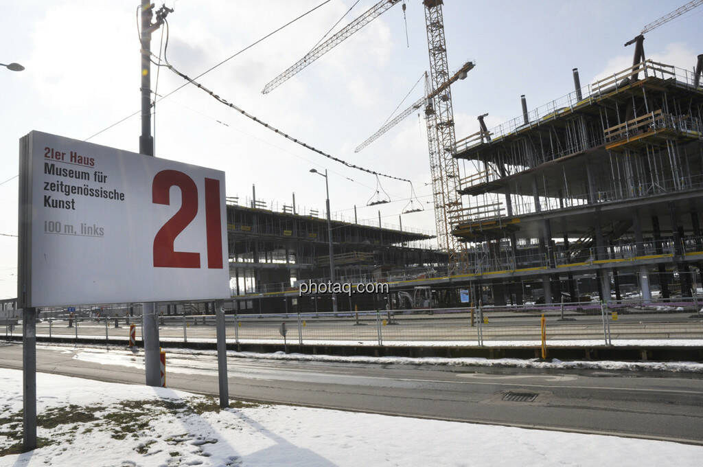 21er Haus Plakat, Zentralbahnhof Grossbaustelle (17.02.2013) 