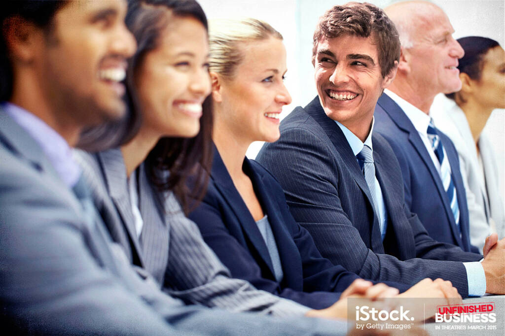 Mike Pancake is super excited to attend a boardroom presentation - A young, handsome executive attending a seminar with his peers, iStock, Getty Images (16.03.2015) 