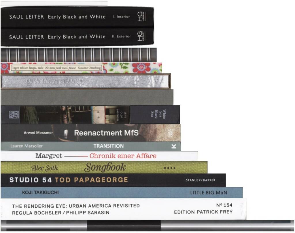 Best of March 2015 on josefchladek.com (server-stats - http://josefchladek.com/list/best_of_march_2015#books ): John Gossage - Nothing, Daisuke Yokota - Toransupearento, Ren Hang - 野生 (‘Wild’), Arwed Messmer - Reenactment MfS, Daido Moriyama - Dazai, Saul Leiter - Early Black and White, Nicole Delmes & Susanne Zander (Eds.) - Margret: Chronik einer Affäre, Alec Soth - Songbook, Lauren Marsolier - Transition, Tod Papageorge - Studio 54, Fábio Miguel Roque - Hometown, Jens Olof Lasthein - White sea Black sea, Susanne Otterberg - No more junk mail, please!, Koji Takiguchi - Sou, Regula Bochsler & Philipp Sarasin - The Rendering Eye: Urban America Revisited, © (c) josefchladek.com (01.04.2015) 