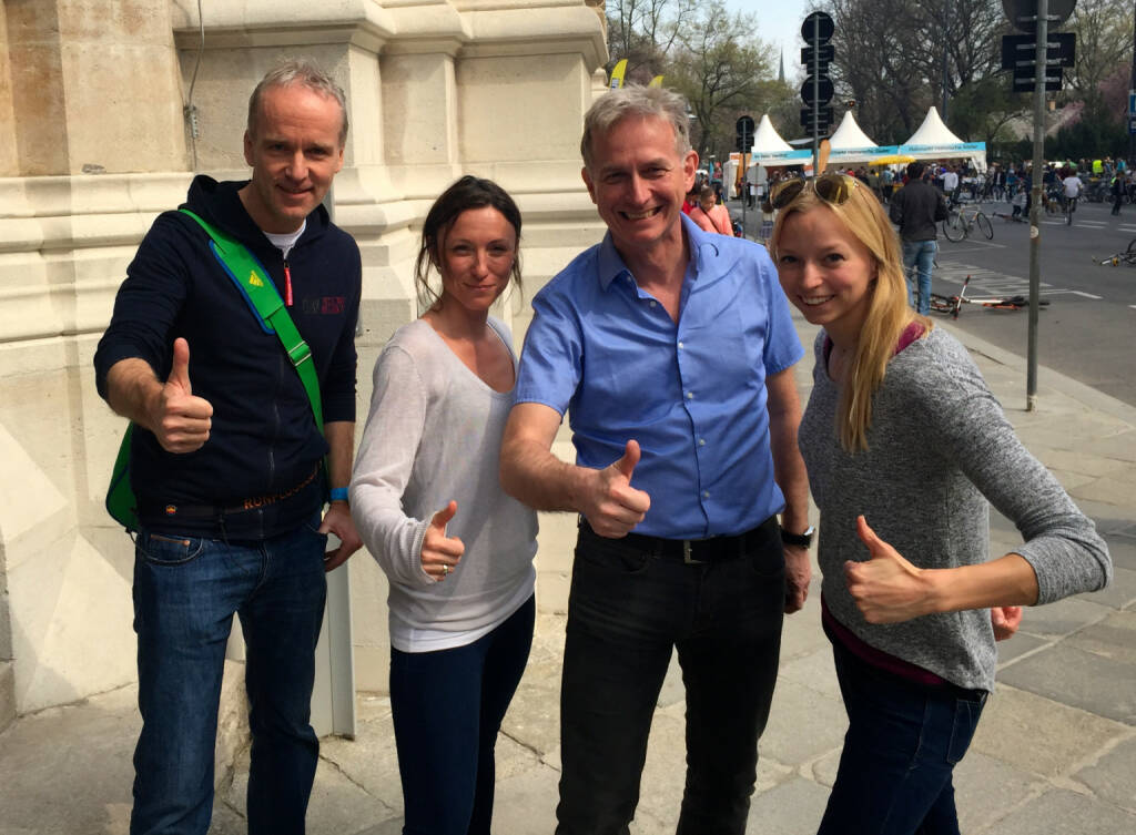 Christian Drastil, Anna Sollereder, Dieter Kotlowski und Nadine Brandl die Staffel 1 der emadeus Alumni Club der Österreichischen Sporthilfe (11.04.2015) 