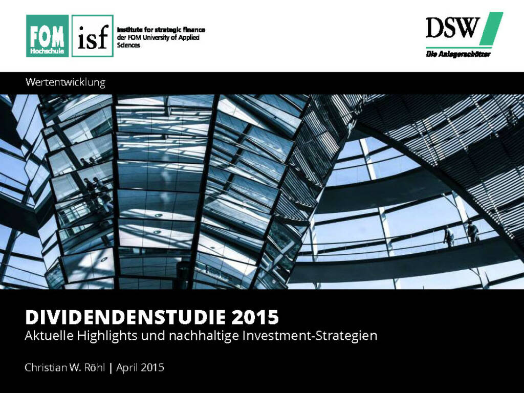 Dividendenstudie 2015 - Aktuelle Highlights und nachhaltige Investment-Strategien (13.04.2015)