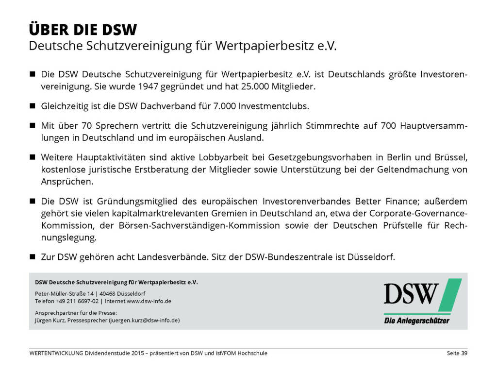 ÜBER DIE DSW (13.04.2015) 