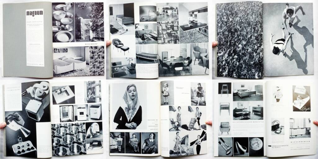magnum – die Zeitschrift für das moderne Leben, Nummer 1, Zeitschriftenverlag Austria International 1954, Beispielseiten, sample spreads - http://josefchladek.com/book/magnum_die_zeitschrift_fur_das_moderne_leben_nummer_1_1954_-_wieso_modern, © (c) josefchladek.com (15.04.2015)