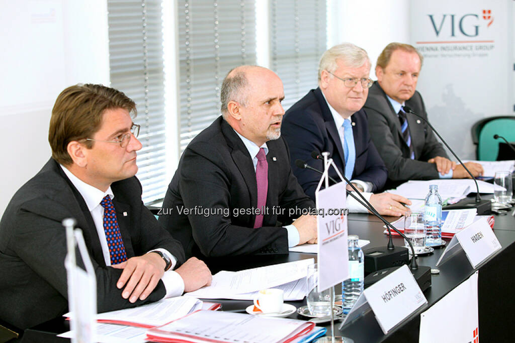 Peter Höfinger, Peter Hagen, Martin Simhandl, Franz Fuchs, Vorstand VIG, © VIG/Elisabeth Kesser (16.04.2015) 