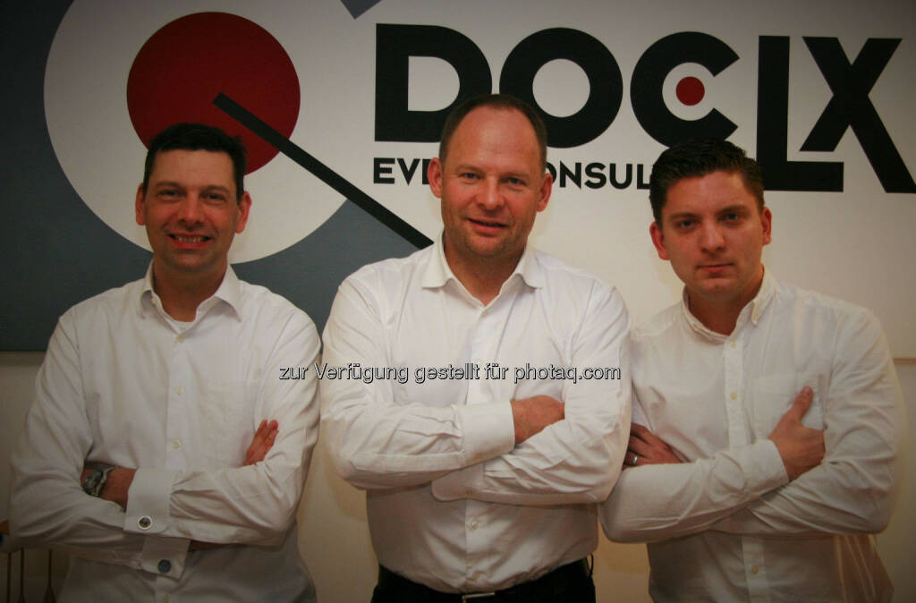 Mark Schilling, Alexander Knechtsberger, Thomas Kroupa, alle DocLX: DocLX mit neuem Management, © Aussender (17.04.2015) 