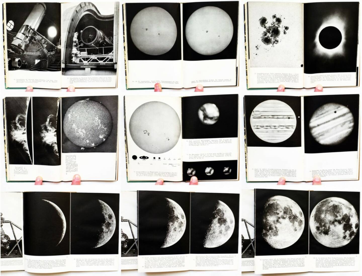 Peter Stuker - Sonne, Mond und die Planeten, Orell Füssli Verlag 1930, Beispielseiten, samples spreads - http://josefchladek.com/book/peter_stuker_-_sonne_mond_und_die_planeten_70_bilder_eingeleitet_und_erlautert_von_p_stuker 