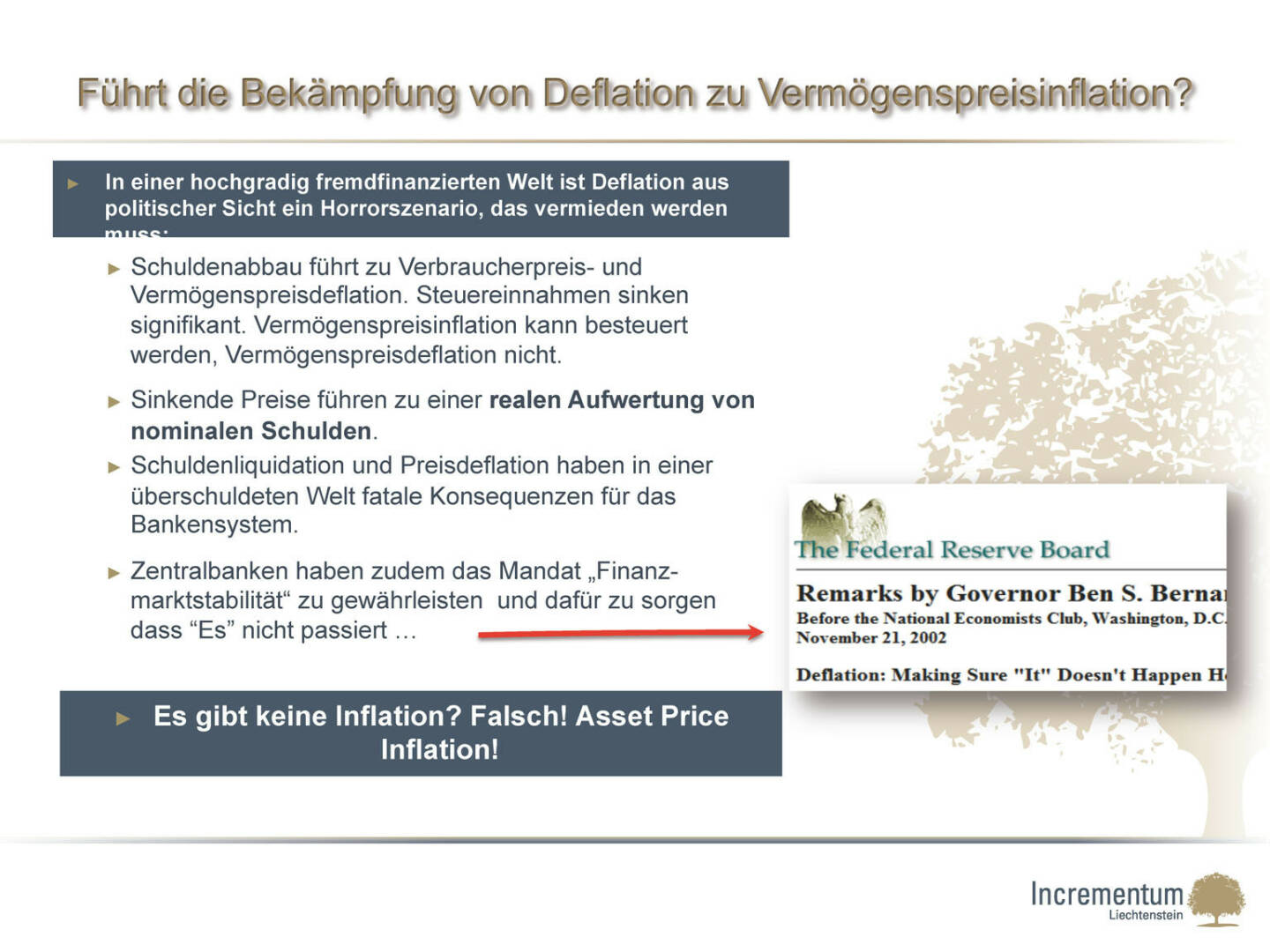 ￼Führt die Bekämpfung von Deflation zu Vermögenspreisinflation?