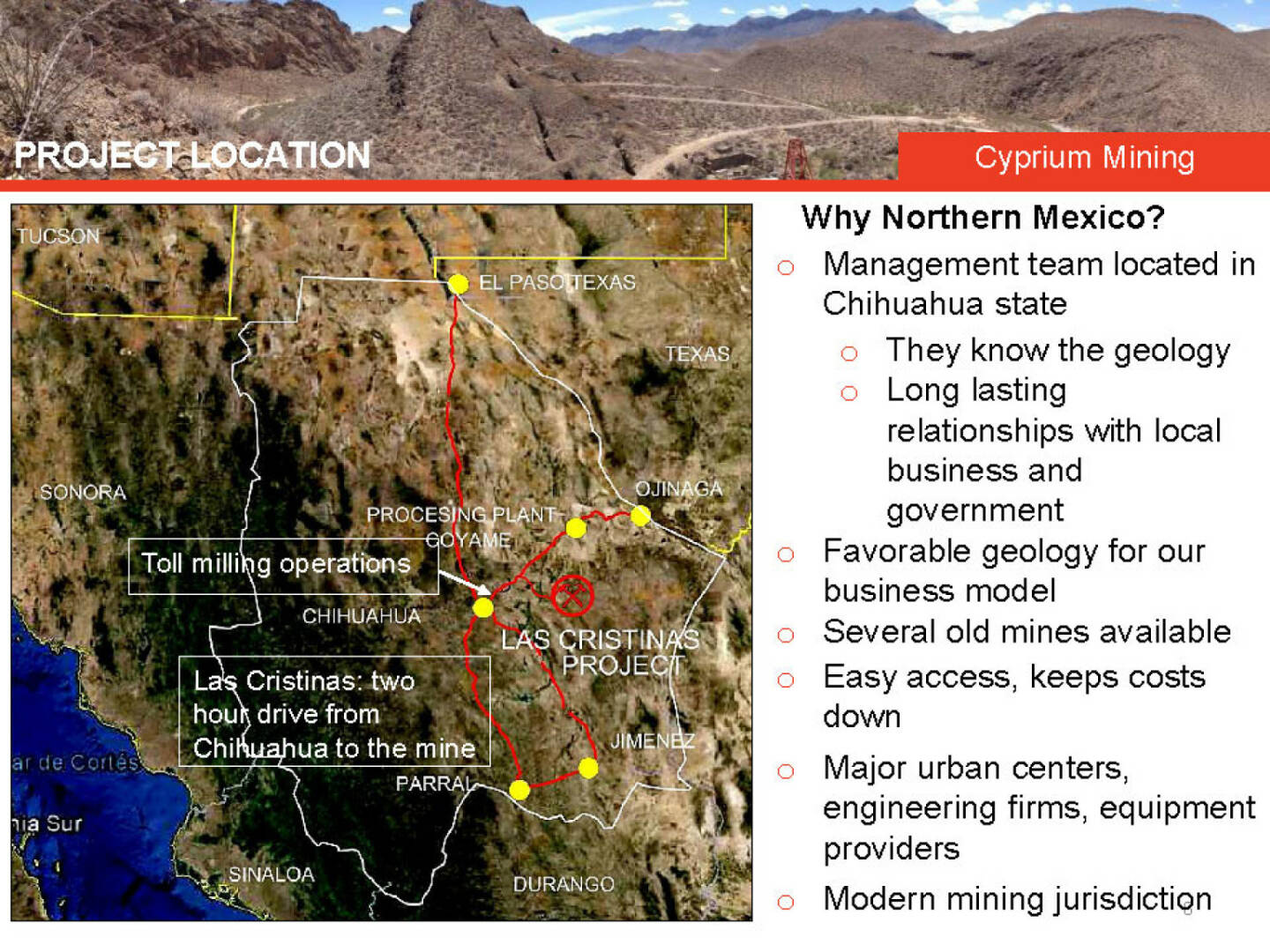 Project Location Cyprium Mining